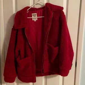 Garage Red Teddy Sherpa Jacket!